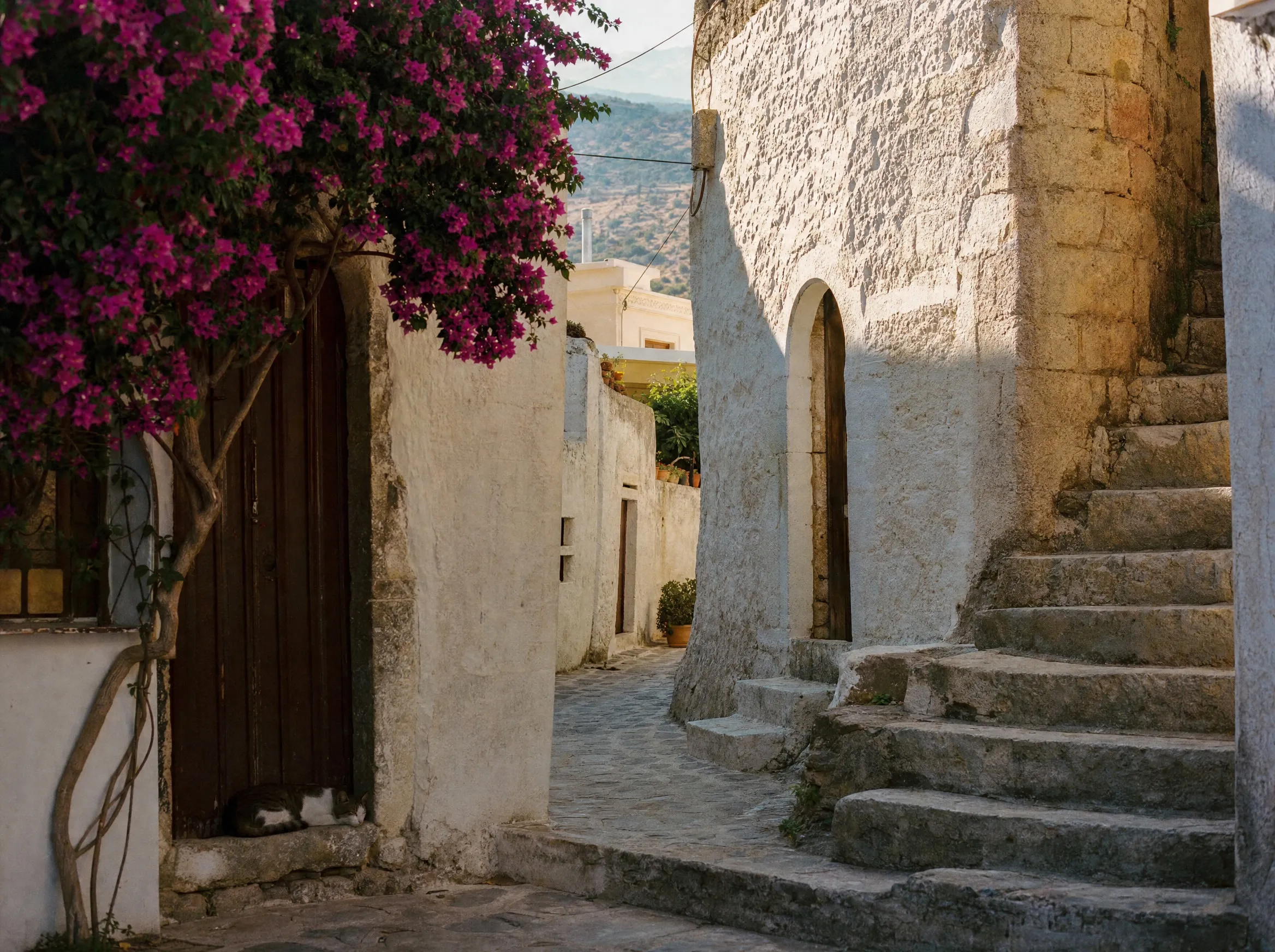 Gasse in einem traditionellen Dorf
